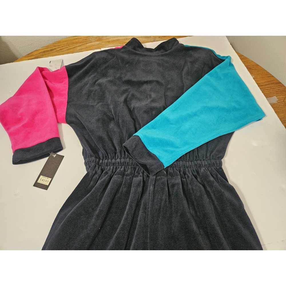 Gerry Vintage Velour 80s Multicolor Shoulder Pad Jumpsuit USA Made Size Large - Picture 8 of 9